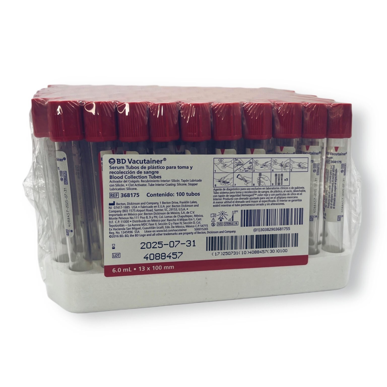 Supporto Per Provette BD Vacutainer Standard – 25 Pezzi, Uso Singolo, Marca SIDD